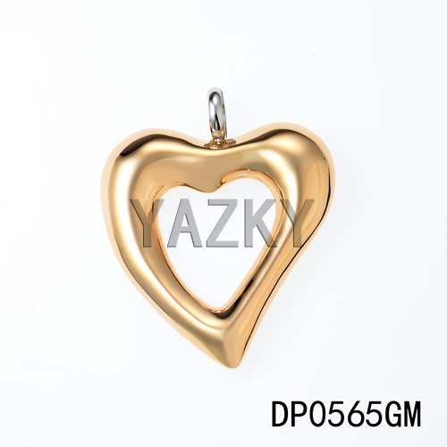 Heart shape pendant with gold color plating