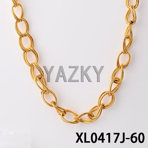 Stainless steel necklace with gold color plating