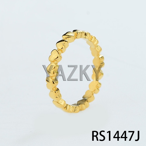 Heart shape ring with gold color plating