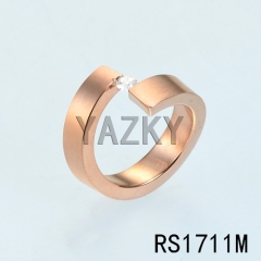 Casting ring with rose gold color plating