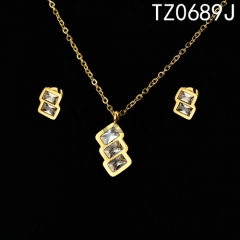 Jewelry set with gold plating and glass beads