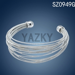 Multilayer high level polished stainless steel bangle