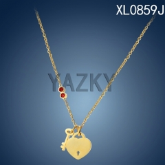 Heart shape key and lock new collection necklace