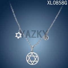 New collection two star necklace with big zircon
