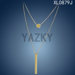 Gold plated simple design high classic necklace