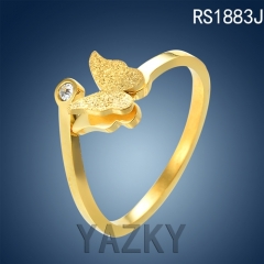 Stainless steel butterfly shape ring for engagement and wedding