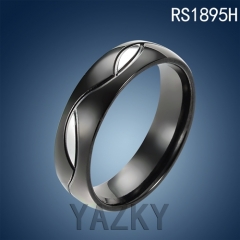 Fashion stainless steel  black rings