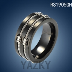 Fashion stainless steel black ring