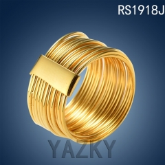 Stainless steel gold plated big size ring