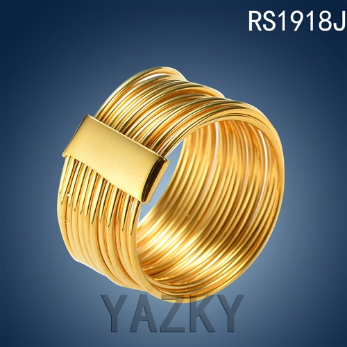 Stainless steel gold plated big size ring