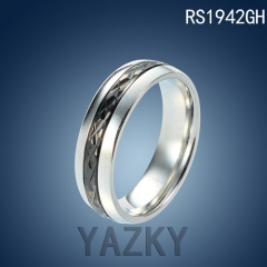 Stainless steel black and steel  color ring