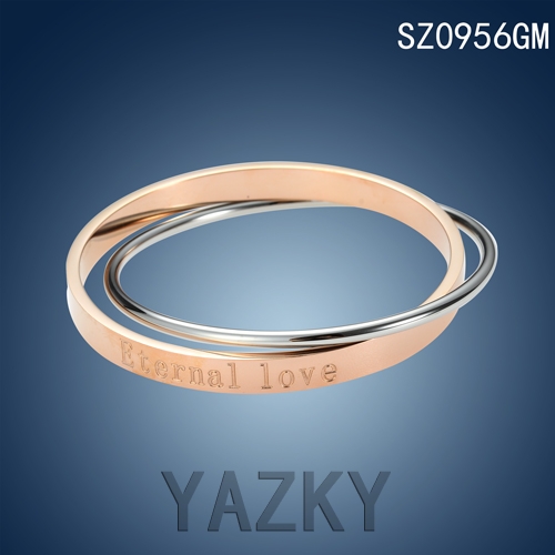 Rose gold and steel color new collection bangle