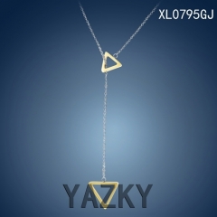 18K gold plated stainless steel unique triangle necklace