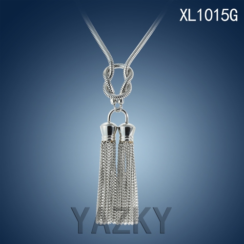 Silver color tassel new collection necklace