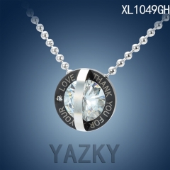 "THANK YOU FOR YOUR LOVE" silver color stainless steel necklace