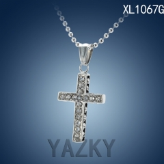 Cross with shiny zircon necklace