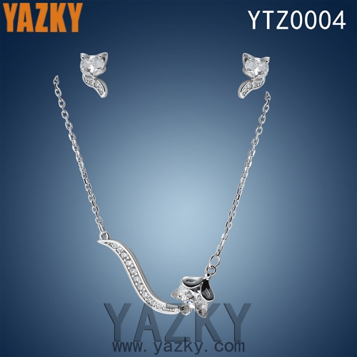 Cute fox s.silver jewelry set