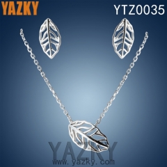 Leaf shape s.silver jewelry set