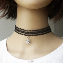 Lace chocker necklace with star