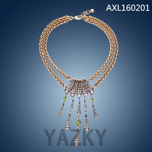 Fashion both chain necklace with long pendant