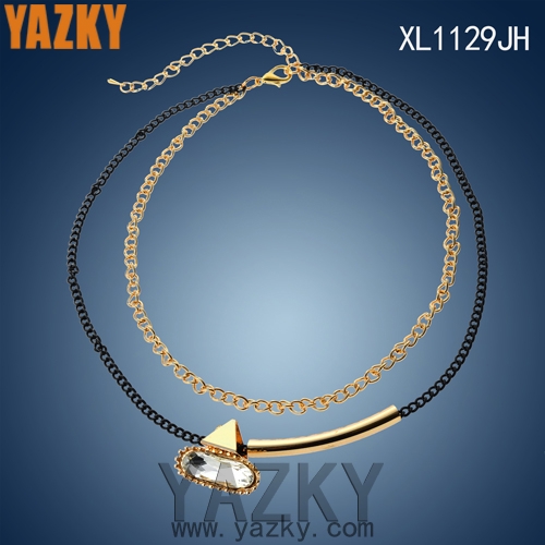 Fashion gold and black chain necklace