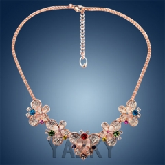 Fashion necklace with colorful crystals pendant