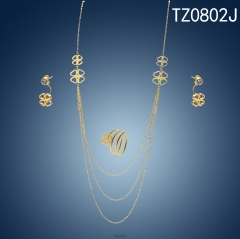 honey clover gold color jewelry set