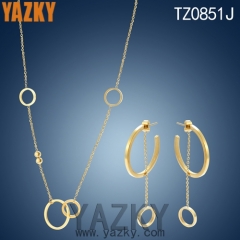 Circle gold plated jewelry set