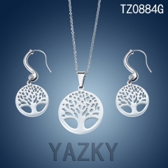 Tree of life jewelry set steel/silver color