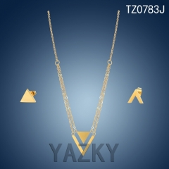 Gold triangle jewelry set