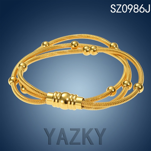 Stock available gold color trible bangle