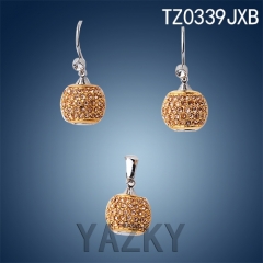 Stock gold bead stainless steel jewelry set