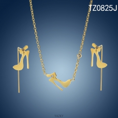 New gold plated high heel shoes jewelry set