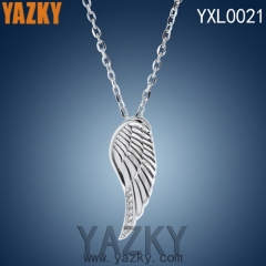 Wing pendant sterling silver necklace