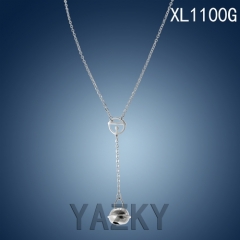 Silver color stainless steel bell pendant necklace