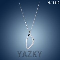 Simple design stainless steel silver color necklace