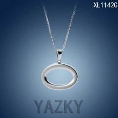 Simple circle style stainless steel silver color necklace