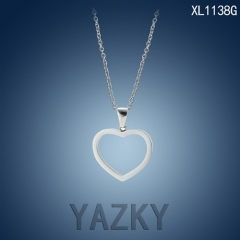 Heart style stainless steel siver color necklace