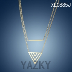 Gold plated triangle stainless steel necklace