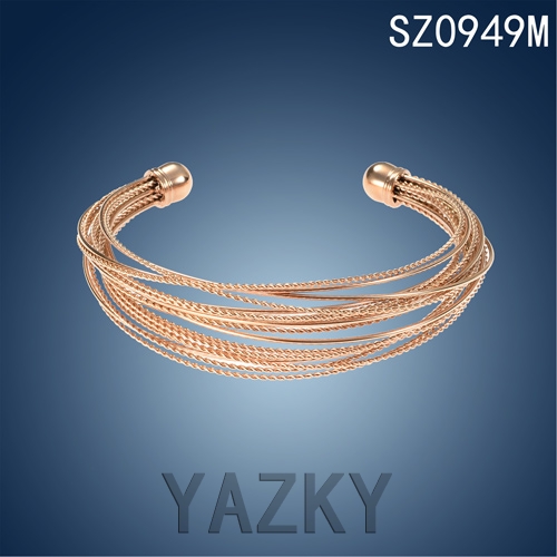 Rose gold plated multilayer fashion lady bangle