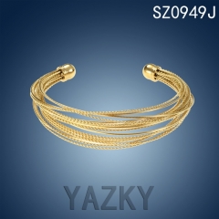 Multilayer gold plated fashion bangle