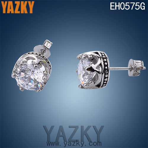 Fashion stainless steel earring-Steel color