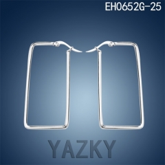 Latest stainless steel big size rectangle shape earring