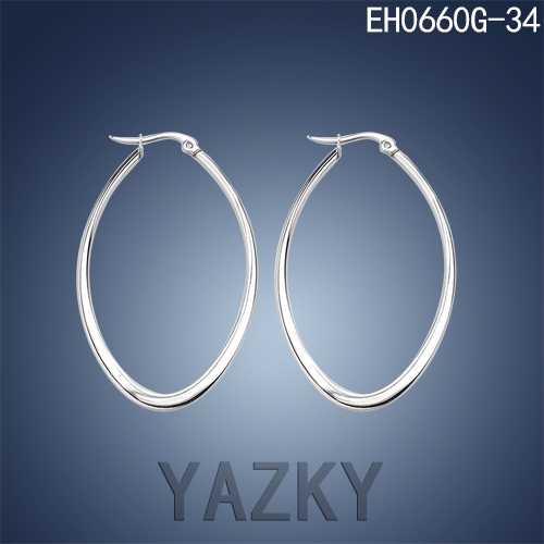 Fashion stainless steel earring oval shape earring