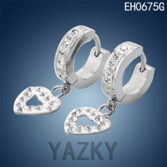 Fashion stainless steel earring  with heart pendant