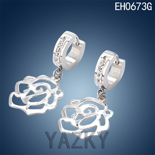 Fashion stainless steel earring flower shape earring