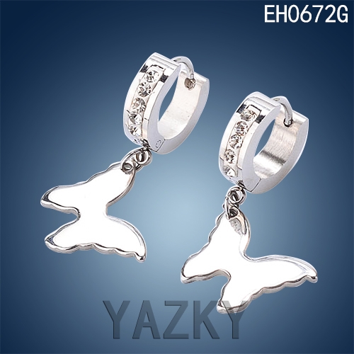 Fashion stainless steel earring butterfly shape earring