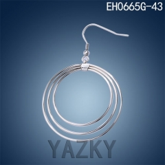 Fashion stainless steel earring-Gold color many circles earring