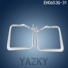 Latest stainless steel big size square shape earring