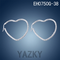 Twisted heart shape fashion stainless steel earring